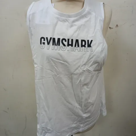 GYMSHARK FRACTION TANK IN WHITE - MEDIUM