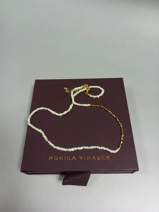 BOXED MONICA VINADER MINI NUGGET PEARL BEADED NECKLACE