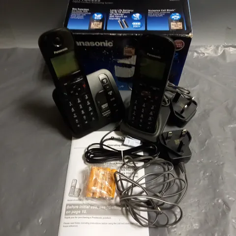 BOXED PANASONIC KX-TGC222 DIGITAL CORDLESS ANSWERING SYSTEM IN BLACK TWIN PACK 