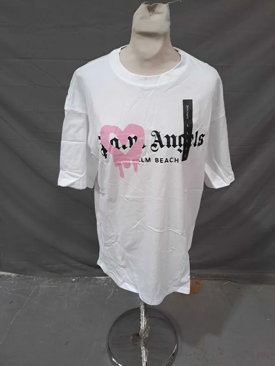 PALM ANGELS PALM BEACH TSHIRT IN WHITE SIZE L