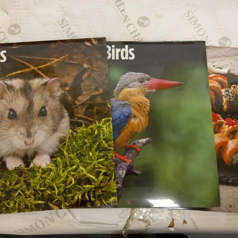 LOT OF APPROXIMATELY 10 ASSORTED 2022 CALENDARS TO INCLUDE HAMSTERS, SUSHI, TROPICAL BIRDS, ETC
