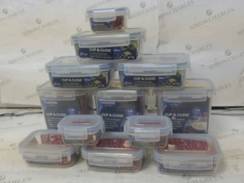 ADDIS CLIP CLOSE 12 PIECE FOOD STORAGE CONTAINERS - VARIOUS SIZES RRP &pound;50.00
