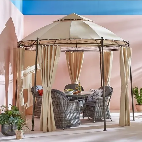 BOXED GRADE 1 CREAM 3M ROUND SHOWERPROOF GAZEBO (1 BOX)