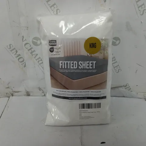 UTOPIA BEDDING FITTED SHEET IN WHITE - KING