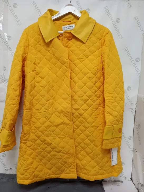 HELENE BERMAN QUILTED SWING MAC IN YELLOW - SIZE 16