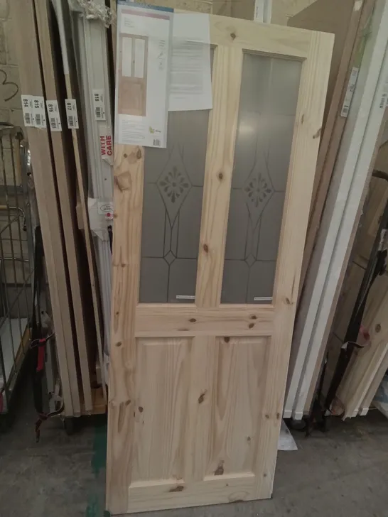 4 PANEL KNOTTY PINE GLAZED INTERNAL DOOR 1981×762×35MM