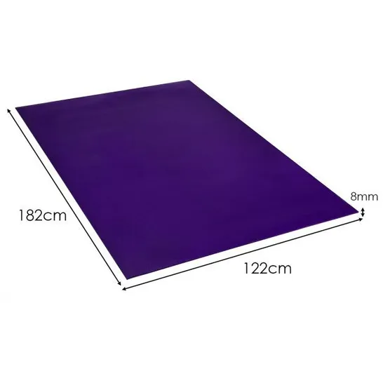 BOXED COSTWAY LARGE YOGA MAT 6' X 4' X 8mm THICK WORKOUT MATS FOR HOME GYM FLOORING - PURPLE