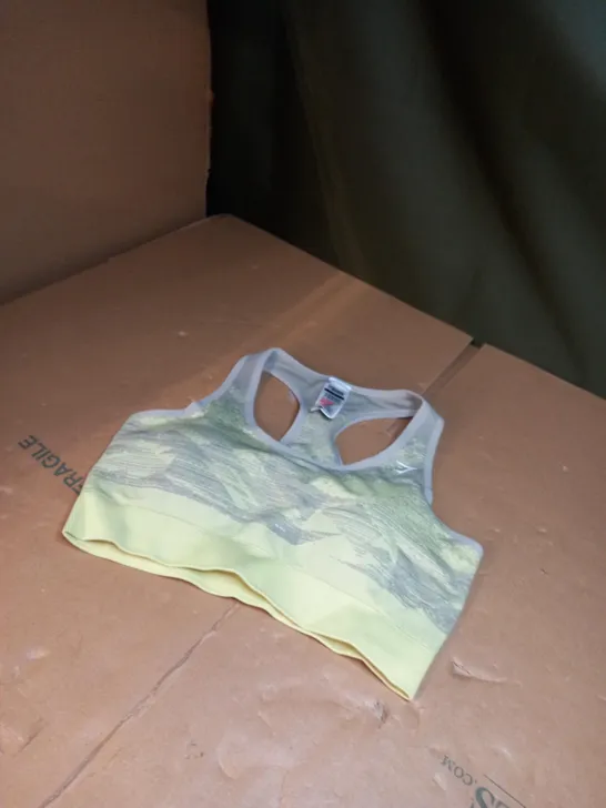 GREEN AND GREY GYMSHARK SPORTS BRA SIZE L