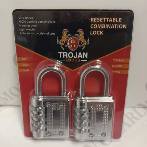 BOX OF APPROX 50 TROJAN RESETTABLE COMBINATION LOCKS