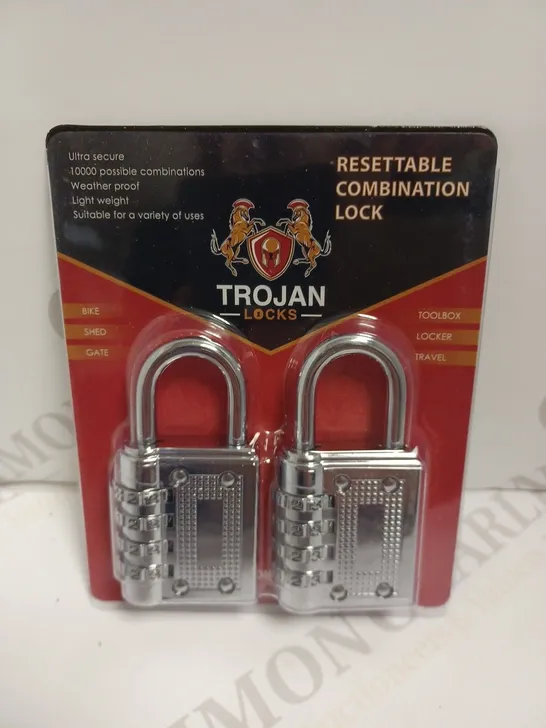 BOX OF APPROX 50 TROJAN RESETTABLE COMBINATION LOCKS