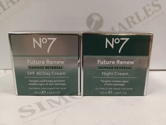 BOX OF 2 NO.7 FUTURE RENEW DAMAGE REVERSAL PRODUCTS TO INCLUDE DAY CREAM & NIGHT CREAM 