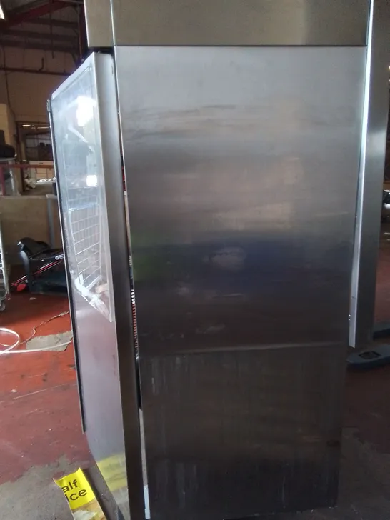 COMMERCIAL STAINLESS DOUBLE DOOR REFRIGERATED FOOD STORAGE UNIT 