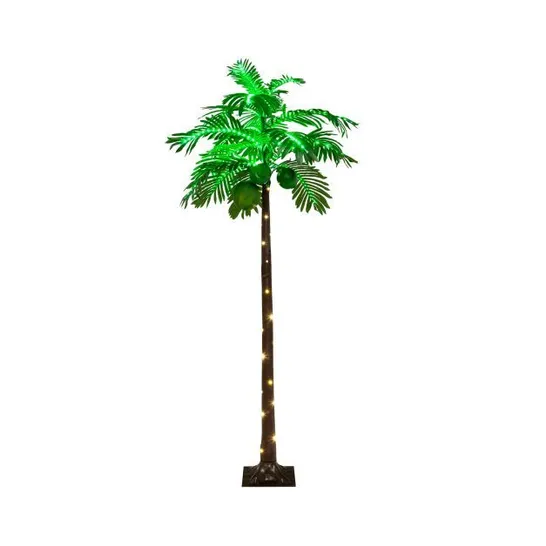 BOXED COSTWAY 6 FT LED LIGHTED ARTIFICIAL PALM TREE HAWAIIAN STYLE TROPICAL WITH WATER BAG