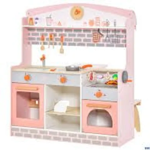 BOXED COSTWAY DOUBLE-SIDED PLAY KITCHEN WITH SEATING AND ACCESSORIES