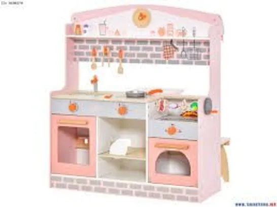 BOXED COSTWAY DOUBLE-SIDED PLAY KITCHEN WITH SEATING AND ACCESSORIES