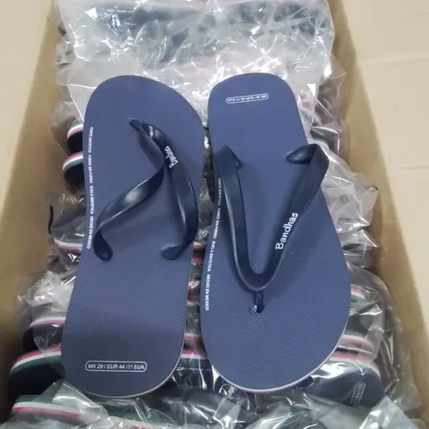 BOX CONTAINING 20 PAIRS OF MEXICO BANDHAS FLIPFLOP/SANDLES SIZE 11