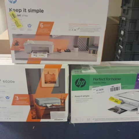 LOT OF 3 BOXED HP PRINTERS INCLUDES ENVY 6020E, DESKJET 2070E AND 2810E