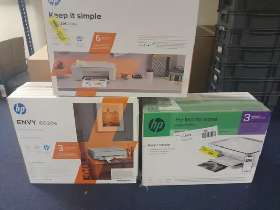 LOT OF 3 BOXED HP PRINTERS INCLUDES ENVY 6020E, DESKJET 2070E AND 2810E