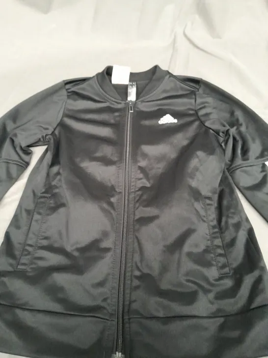 ADIDAS BLACK 3 STRIPE JACKET - UK 9-10 YEARS