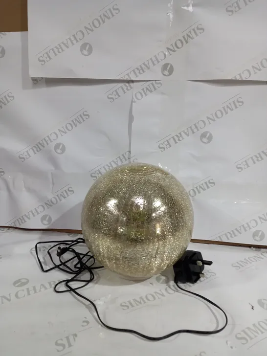 MR CHRISTMAS 8" GLASS CRACKLE SPHERE WITH ROTATING LIGHT