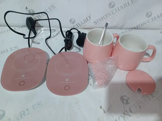 MUG WARMER GIFT SET OF 2 PINK