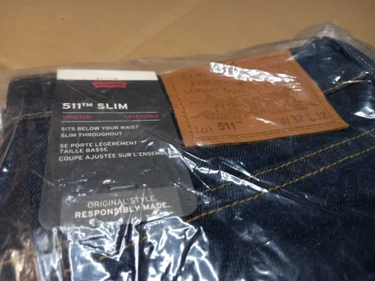 PACKAGED LEVIS 511 INDIGO JEANS - SIZE W32/L32