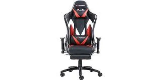 BOXED DESIGNER GTFORCE FORMX LEATHER RACING SPORTS OFFICE CHAIR IN BLACK AND RED