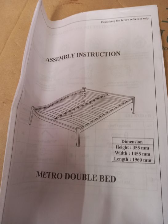 METRO DOUBLE BED COLLECTION ONLY