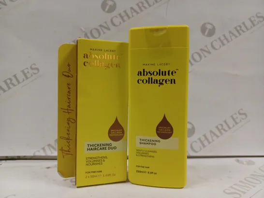 BOX OF 2 MAXINE LACEBY ABSOLUTE COLLAGEN THICKENING PRODUCTS TO INCLUDE HAIRCARE DUO & SHAMPOO 