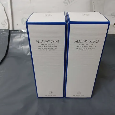 2 BOXED AND SEALED DR DAVID JACK ALL DAY LONG DAILY DEFENCE SPF 50+ MOISTURISER (2x50ml)