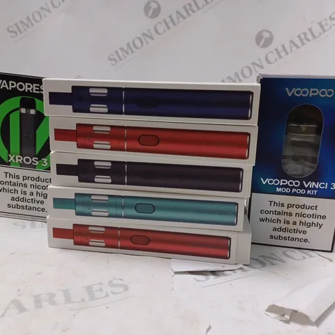APPROXIMATELY 20 BOXED E-CIGARETTES TO INCLUDE VAPORESSO XROS 3  , INNOKIN ENDURA T18 - X , VOOPOO VINCI 3 , ETC 