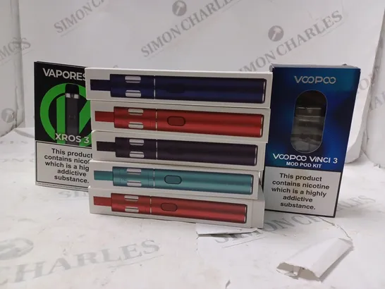 APPROXIMATELY 20 BOXED E-CIGARETTES TO INCLUDE VAPORESSO XROS 3  , INNOKIN ENDURA T18 - X , VOOPOO VINCI 3 , ETC 