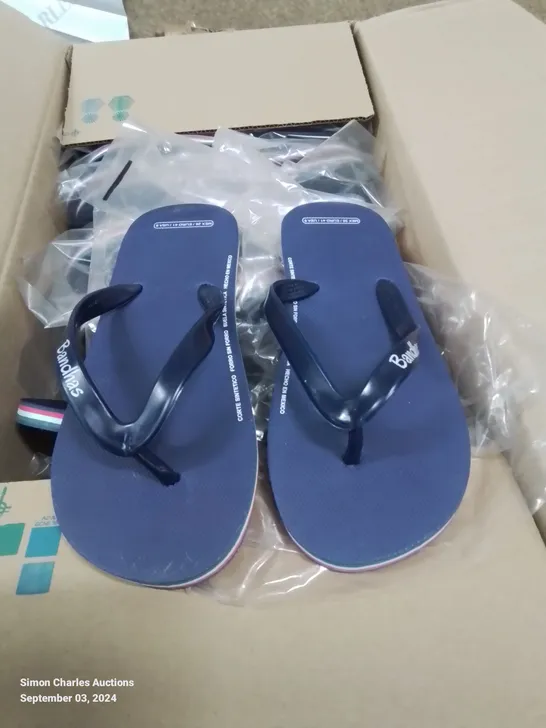 BOX CONTAINING 20 PAIRS OF MEXICO BANDHAS FLIPFLOP/SANDLES SIZE 7UK