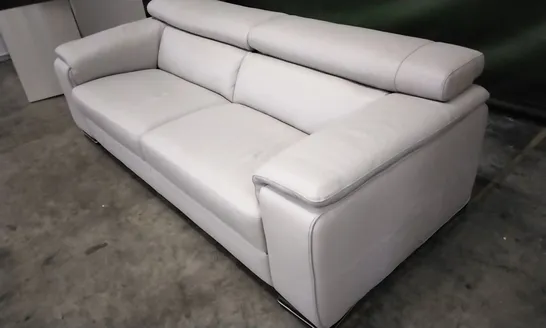 QUALITY ITALIAN DESIGNER MELO LARGE SOFA WHITE GREY LEATHER