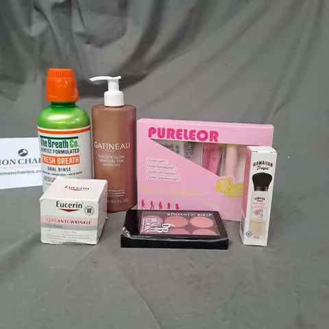 APPROXIMATELY 20 ASSORTED COSMETIC PRODUCTS TO INCLUDE EUCERIN Q10 FACE CREAM, GATINEAU GRADUAL TAN AND A CLUSTER LASH KIT ETC. 