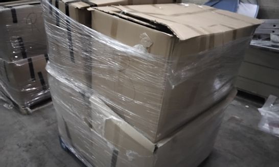 PALLET OF 4 BOXES OF ASSORTED ITEMS INCLUDING STATUE TORCH TOY FOR COSTUME, ORGANIC GURU 100 FOOT PADS, WHITE PAINT MARKERS, TWEEZER SET, COPPER COLOUR FLASK