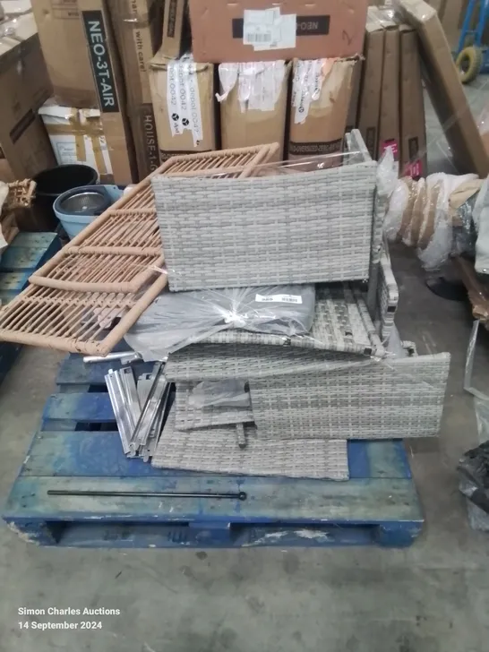 PALLET CONTAINING VARIOUS FURNITURE PARTS AND ACCESSORIES ETC.