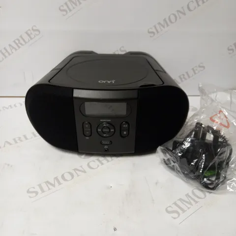 ONN CD AM/FM RADIO BOOMBOX IN BLACK