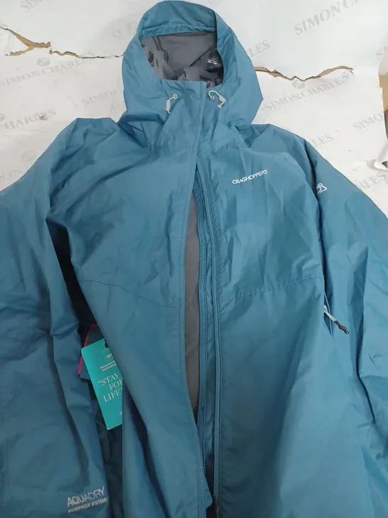 CRAGHOPPERS AQUADRY WATERPROOF JACKET WITH HOOD - UK 10