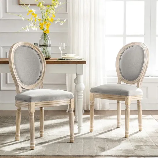 BOXED PAIR OF FLEUR DE LIS LIVING FRENCH DINING ROOM CHAIRS