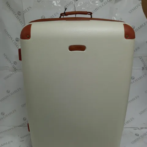 CARNABY 8 WHEEL SUITCASE IN CREAM & BROWN