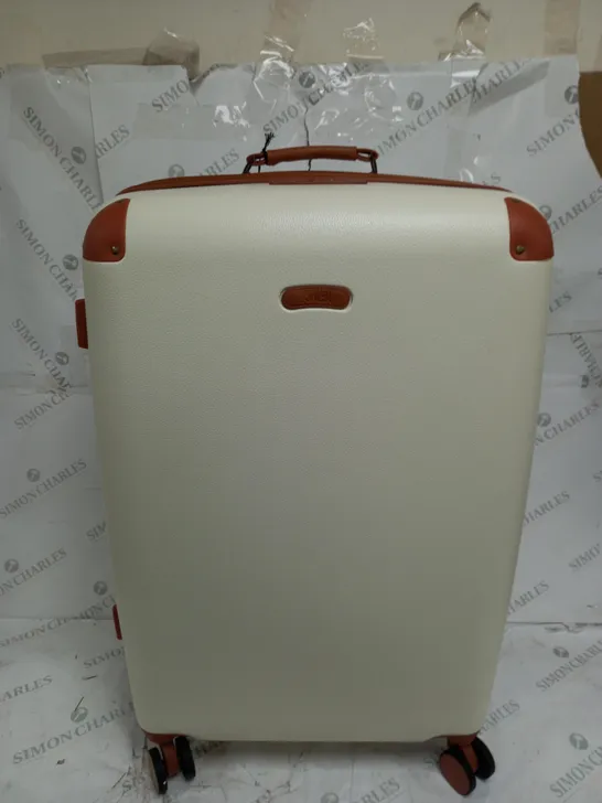 CARNABY 8 WHEEL SUITCASE IN CREAM & BROWN