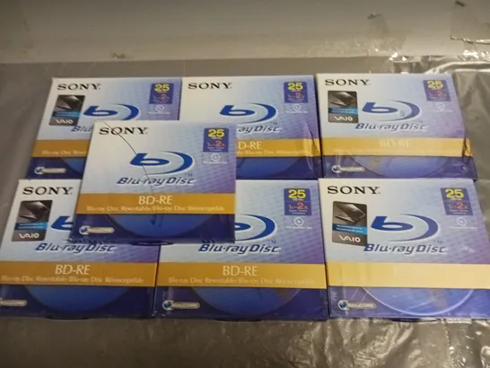 LOT OF 7 SINY 25GB BD-RE BLUE RAY DISCS