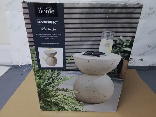 BOXED STONE EFFECT SIDE TABLE