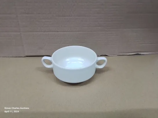 BOXED 15X CHURCHILL WHITE HANDLED CONSOMMÉ BOWL 11.5CM/4.5" 400ML/14OZ (1 BOX)