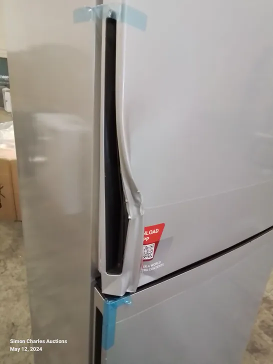 BOXED HOOVER FREESTANDING REFRIGERATOR 55CM WIDE 172CM HIGH IN SILVER