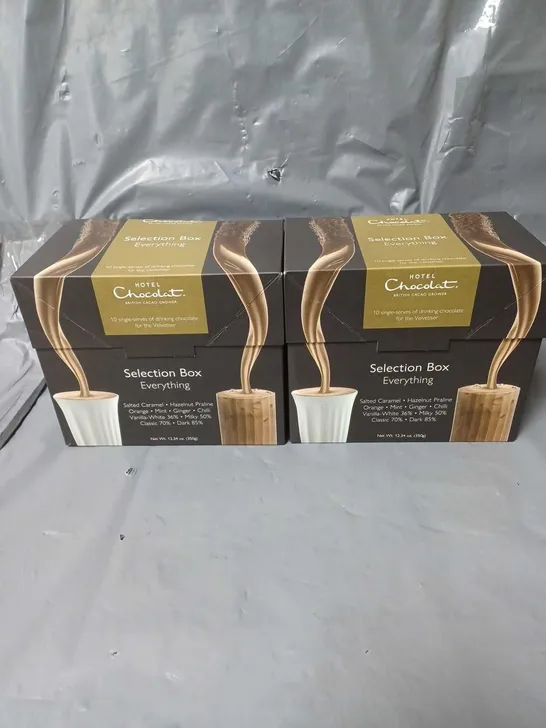 2 X BOXED HOTEL CHOCOLAT THE EVERYTHING HOT CHOCOLATE SACHET SELECTION  RRP £29