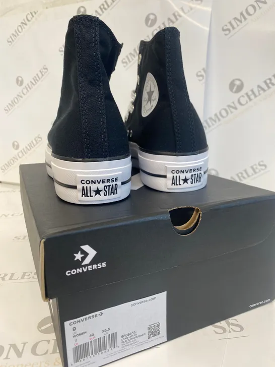 BOXED PAIR OF CONVERSE LIFT HI SHOES SIZE EU40