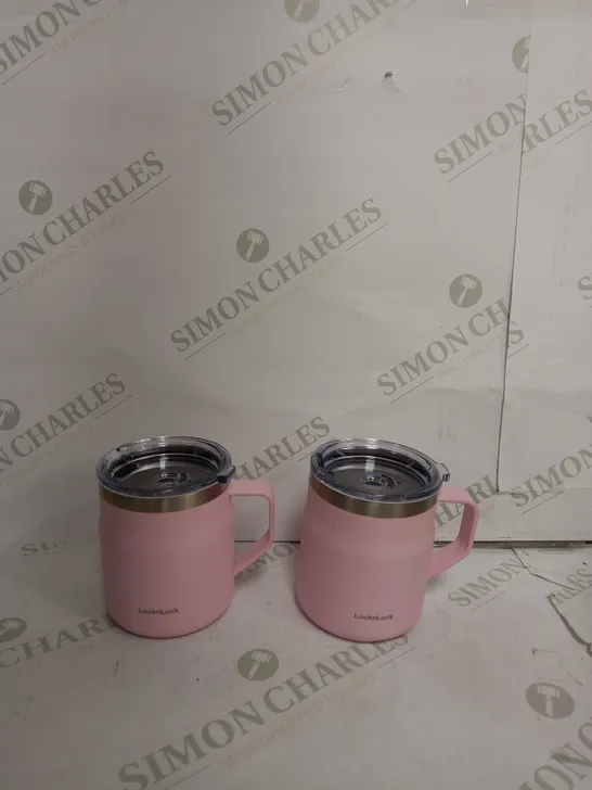 OUTLET LOCK & LOCK INSULATED STAINLESS STEEL MUG WITH LID - PINK