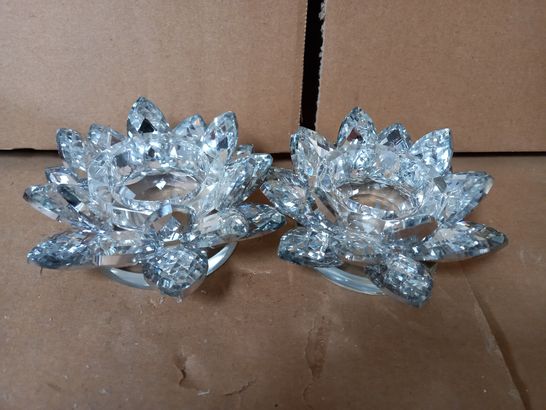 JM BY JULIEN MACDONALD SET OF LOTUS FLOWER TEALIGHT HOLDERS SILVER 